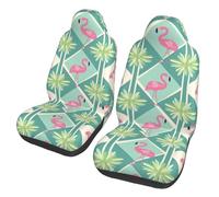 Mexpekil Pink Flamingo Geometric 2PCS Car Seat Covers Universal Car Seat Protector Full Wrap Cars Interior Accessories for Men Women