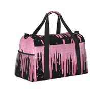 Mexpekil Pink Glitter Flow Duffel Bag Large Carry On Hand Luggage Bags Waterproof Weekender Bags Foldable Tote Bag for Travel Sports Gym Dance