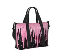 Mexpekil Pink Glitter Flow Travel Duffel Bag Waterproof Sports Gym Bag Large Weekend Overnight Bags for Women Men Foldable Carry On Luggage Tote Bag for Flight