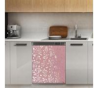 Mexpekil Pink Gold Leaves Branch Dishwasher Magnet Cover 21x26Inch Decorative Dish Washer Sticker for Front Door Waterproof Kitchen Appliance Panel Magnetic Decal
