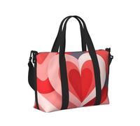 Mexpekil Pink Heart Travel Duffel Bag Waterproof Sports Gym Bag Large Weekend Overnight Bags for Women Men Foldable Carry On Luggage Tote Bag for Flight