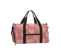 Mexpekil Pink Hearts Balloon Gym Bag with Shoe Compartment Waterproof Duffel Bag Large Overnight Weekend Bags Travel Holdall for Women Men Teens