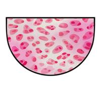 Mexpekil Pink Leopard Print Pattern Half Moon Door Mat Indoor Outdoor Non Slip Floor Mat Washable Half Circle Doormats Absorbent Dirt Trapper Half Round Rugs for Entrance 61x91cm