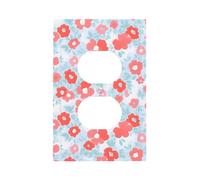 Mexpekil Pink Little Flower Light Switch Cover 1 Gang Single Duplex Outlet Cover Decorative Wall Plate for Home Office