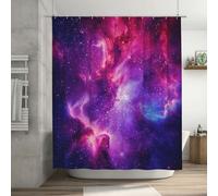 Mexpekil Pink Purple Galaxy Shower Curtain Waterproof Mould Resistant Shower Curtains Washable Bathroom Curtains with 12 Plastic Hooks 183 x 183 cm (72x 72 Inch)