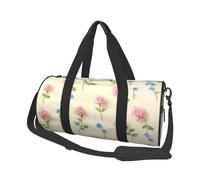 Mexpekil Pink Rose Small Foldable Gym Bag Carry On Travel Duffle Bags Waterproof Woman Men Hand Luggage Bag Large Weekend Overnight Bags for Sports Dance with Removable Strap