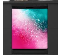 Mexpekil Pink Teal Abstract Dishwasher Magnet Cover | Reusable Dish Washer Covers Decorative Dishwasher Front Panel Magnetic Cover Sticker for Kitchen Appliances 21x26inch