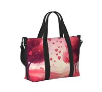 Mexpekil Pink Tree Heart Travel Duffel Bag Waterproof Sports Gym Bag Large Weekend Overnight Bags for Women Men Foldable Carry On Luggage Tote Bag for Flight