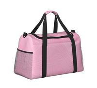 Mexpekil Pink White Line Duffel Bag Large Carry On Hand Luggage Bags Waterproof Weekender Bags Foldable Tote Bag for Travel Sports Gym Dance