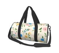 Mexpekil Pink Yellow Roses Foldable Gym Bag Carry On Travel Duffle Bags Waterproof Woman Men Hand Luggage Bag Large Weekend Overnight Bags for Sports Dance with Removable Strap