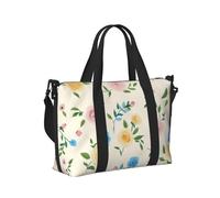 Mexpekil Pink Yellow Roses Travel Duffel Bag Waterproof Sports Gym Bag Large Weekend Overnight Bags for Women Men Foldable Carry On Luggage Tote Bag for Flight