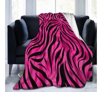 Mexpekil Pink Zebra Print Blanket Soft Cozy Throw Blanket Fluffy Flannel Fleece Blanket for Sofa Bed Camping Travel 125x100cm(50"x40")