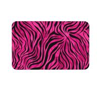 Mexpekil Pink Zebra Print Door Mat Indoor Outdoor 50x80 cm Non Slip Bath Mat Absorbent Dirt Trapper Entrance Welcome Mat Washable Floor Rugs for Kitchen Bathroom Bedroom