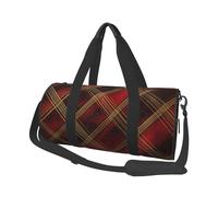 Mexpekil Plaid Buffalo Check Foldable Gym Bag Carry On Travel Duffle Bags Waterproof Woman Men Hand Luggage Bag Large Weekend Overnight Bags for Sports Dance with Removable Strap