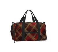 Mexpekil Plaid Buffalo Check Gym Bag with Shoe Compartment Waterproof Duffel Bag Large Overnight Weekend Bags Travel Holdall for Women Men Teens