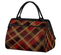 Mexpekil Plaid Buffalo Check Travel Duffel Bag Waterproof Gym Bag Carry On Weekend Overnight Bags Large Hand Luggage Tote Bags for Women Men Kids