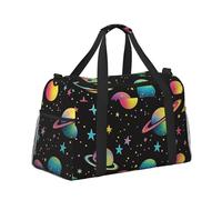 Mexpekil Planets Moons Star Neon Duffel Bag Large Carry On Hand Luggage Bags Waterproof Weekender Bags Foldable Tote Bag for Travel Sports Gym Dance