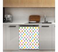 Mexpekil Polka Dots Rainbow Dishwasher Magnet Cover 21x26Inch Decorative Dish Washer Sticker for Front Door Waterproof Kitchen Appliance Panel Magnetic Decal