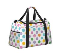 Mexpekil Polka Dots Rainbow Duffel Bag Large Carry On Hand Luggage Bags Waterproof Weekender Bags Foldable Tote Bag for Travel Sports Gym Dance