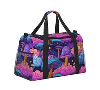 Mexpekil Psychedelic Mushroom Pattern Duffel Bag Large Carry On Hand Luggage Bags Waterproof Weekender Bags Foldable Tote Bag for Travel Sports Gym Dance