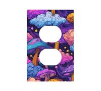 Mexpekil Psychedelic Mushroom Pattern Light Switch Cover 1 Gang Single Duplex Outlet Cover Decorative Wall Plate for Home Office