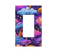 Mexpekil Psychedelic Mushroom Pattern Light Switch Cover 1 Gang Single Rocker Outlet Cover Decorative Wall Plate for Home Office