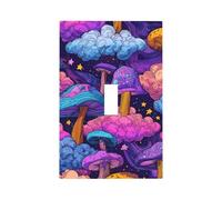 Mexpekil Psychedelic Mushroom Pattern Light Switch Cover 1 Gang Single Toggle Outlet Cover Decorative Wall Plate for Home Office