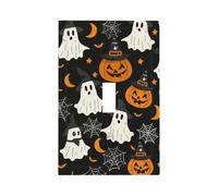 Mexpekil Pumpkin Ghost Spider Web Light Switch Cover 1 Gang Single Toggle Outlet Cover Decorative Wall Plate for Home Office