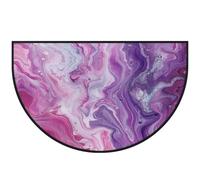 Mexpekil Purle Pink Marble Half Moon Door Mat Indoor Outdoor Non Slip Area Rug Washable Half Circle Floor Mat Absorbent Dirt Trapper Half Round Rugs 100x160cm