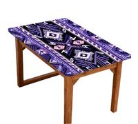 Mexpekil Purple Aztec Print 4FT Rectangle Fitted Table Cover