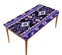 Mexpekil Purple Aztec Print 5FT Rectangle Fitted Table Cover