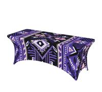 Mexpekil Purple Aztec Print Rectangle Table Cloth 6ft