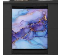Mexpekil Purple Blu Marble Dishwasher Magnet Cover 21x26Inch Decorative Dish Washer Sticker for Front Door Waterproof Kitchen Appliance Panel Magnetic Decal