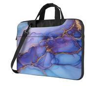 Mexpekil Purple Blu Marble Laptop Bag for Women Men 14 Inch Portable Laptop Case Sleeve with Shoulder Strap Computer Carrying Case Messenger Bags for Business Travel College