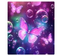 Mexpekil Purple Butterfly Blue Bubbles Dishwasher Magnet Cover | Reusable Dish Washer Covers Decorative Dishwasher Front Panel Magnetic Cover Sticker for Kitchen Appliances 21x26inch
