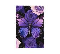 Mexpekil Purple Butterfly Rose Light Switch Cover 1 Gang Single Blank Outlet Cover Decorative Wall Plate for Home Office