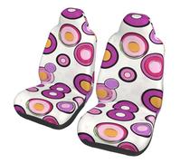 Mexpekil Purple Circle 2PCS Car Seat Covers Universal Car Seat Protector Full Wrap Cars Interior Accessories for Men Women