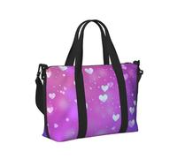 Mexpekil Purple Heart Travel Duffel Bag Waterproof Sports Gym Bag Large Weekend Overnight Bags for Women Men Foldable Carry On Luggage Tote Bags for Flight