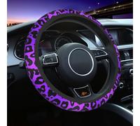 Mexpekil Purple Leopard Print Steering Wheel Covers Universal Car Steering Wheel Cover Anti-Slip Steering Wheel Protective Cover Decorative Car Accessories fit Most Cars (38cm/15inch) 1 Pack