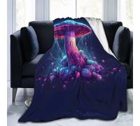 Mexpekil Purple Magic Mushroom Blanket Soft Cozy Throw Blanket Fluffy Flannel Fleece Blanket for Sofa Bed Camping Travel 102x76cm(40"x30")