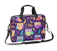 Mexpekil Purple Owl Bird Leaves Laptop Case Bag Sleeve 13-16 in Messenger Computer Bag Briefcase for Women Men Laptop