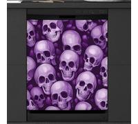 Mexpekil Purple Skulls Dishwasher Magnet Cover 23x26Inch Decorative Dish Washer Sticker for Front Door Waterproof Kitchen Appliance Panel Magnetic Decal