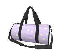 Mexpekil Purple Small Flowers Foldable Gym Bag Carry On Travel Duffle Bags Waterproof Woman Men Hand Luggage Bag Large Weekend Overnight Bags for Sports Dance with Removable Strap