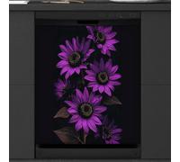 Mexpekil Purple Sunflowers Dishwasher Magnet Cover 21x26Inch Decorative Dish Washer Sticker for Front Door Waterproof Kitchen Appliance Panel Magnetic Decal