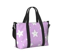 Mexpekil Purple White Stars Galaxy Travel Duffel Bag Waterproof Sports Gym Bag Large Weekend Overnight Bags for Women Men Foldable Carry On Luggage Tote Bag for Flight