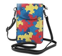 Mexpekil Puzzle Pattern Leather Cross Body Bag for Women Crossbody Phone Pouch Waterproof Mobile Phone Purse Wallet Small Ladies Handbags with Removable Strap