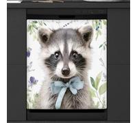 Mexpekil Raccoon Cute Dishwasher Magnet Cover 23x26Inch Decorative Dish Washer Sticker for Front Door Waterproof Kitchen Appliance Panel Magnetic Decal