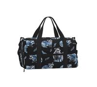 Mexpekil Raccoon Leaves Gym Bag with Shoe Compartment Waterproof Duffel Bag Large Overnight Weekend Bags Travel Holdall for Women Men Teens