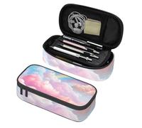 Mexpekil Rainbow Cloud Pencil Case for Girls Boys with Compartments Large Pen Organizer Bag Zipper Multi-Use Pouch for School Supplies, Makeup Cosmetics, Kids, Adults