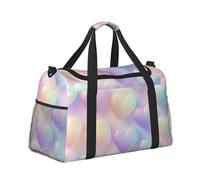 Mexpekil Rainbow Heart Duffel Bag Large Carry On Hand Luggage Bags Waterproof Weekender Bags Foldable Tote Bag for Travel Sports Gym Dance